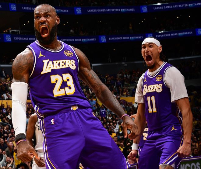 詹姆斯率湖人主场大胜奇才 强势收官常规赛冲击